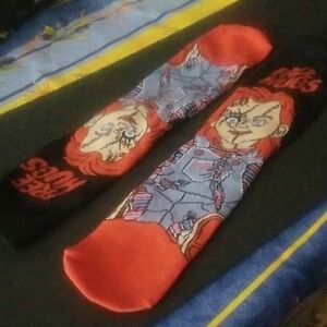 Chucky Horror Character Socks - Black, Red and Blue